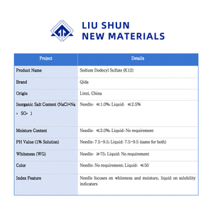 Sodium Lauryl Sulfate K12 High Foaming Emulsifier Needle/Liquid Optional